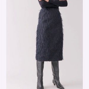 COS feathered wrap skirt